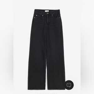 H&M Wide Leg High Rise Jeans Black Size 10 NWT
